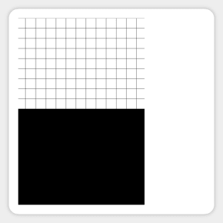 Grid and black square Sticker